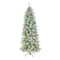 7.5ft. Pre-Lit Snowy Bottle Brush Slim Artificial Christmas Tree, Clear Lights
